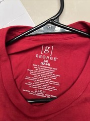 George Red Mens Tee Shirt Tag Free Comfort Size Large 42-44 Moisture Wicking NWT