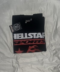 Official Hellstar Men’s L Black Graphic Print Crew Neck Short Sleeve Cotton