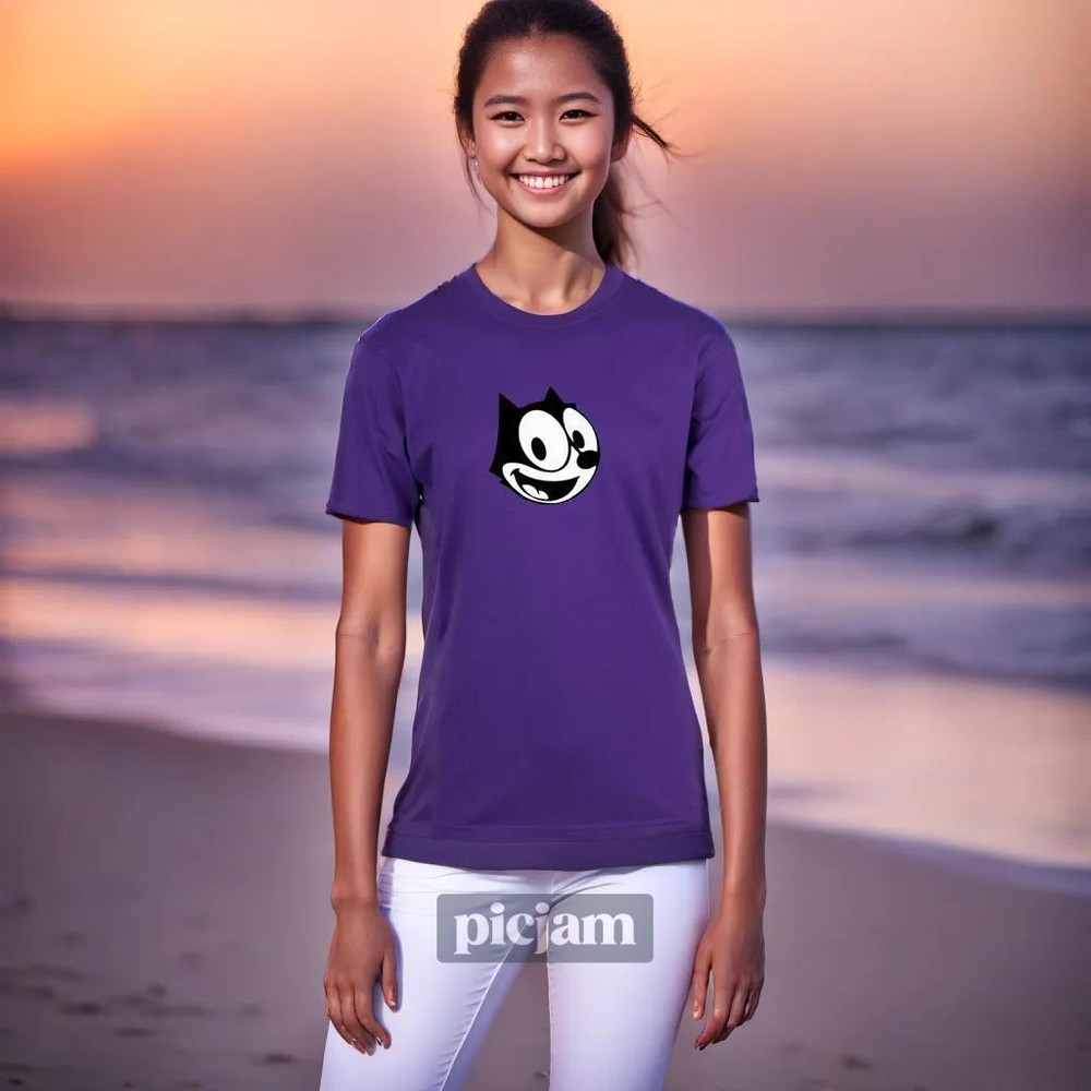 MEN WOMENS TEE TSHIRT FELIX THE CAT FACE HAPPY FRIEND CARTOON FUN COOL GIFT NEW