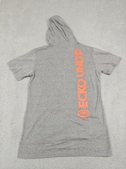 Ecko Unltd Shirt Mens Large Gray Marled Short Sleeve Hoodie Graphic EO12K821
