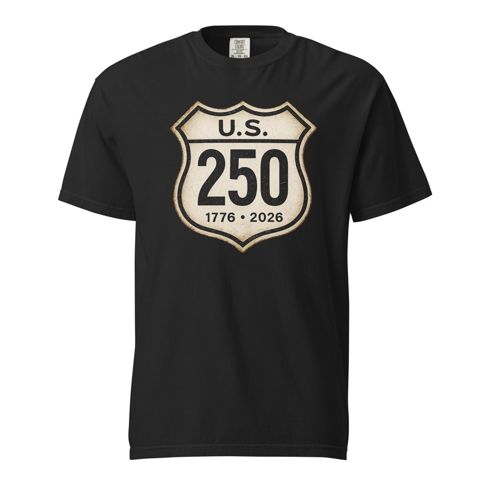 America 250 Shirt 1776 2026 USA Patriotic 4th July Highway Shield Tee