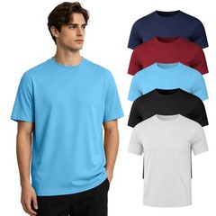 5 Pack Men’s Dry Fit Workout Gym T Shirts, Short Sleeve Active Running Athlet…