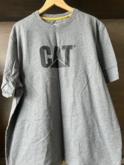CAT GRAY Graphic Logo XXL Men’s Crew Neck Short Sleeve CottonPOLY Knit T-Shirt