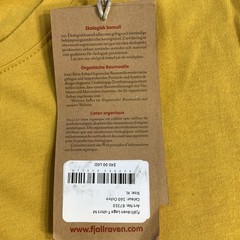 Fjallraven Mens Logo T-shirt Ochre Yellow Organic Cotton Blend Size XL NWT
