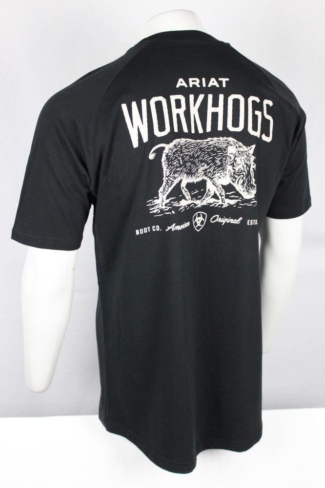 Ariat Men’s Rebar Cotton Strong Workhog Shirt Short Sleeve Black 10054446
