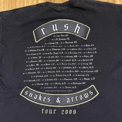 Y2K Rush Tour Shirt Mens Large Black Snakes & Arrows Skull Rock Graphic Tee 2008