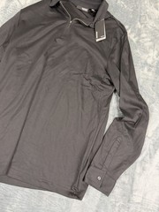 Murano Liquid Luxury Mens Black Quarter Zip Long Sleeve Shirt NWT Size LT