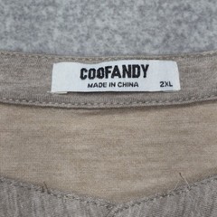 Coofandy Men’s XXL Khaki Oatmeal Heather Short Sleeve Henley Stretch Shirt