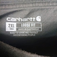 Carhartt K87 Pocket T Shirt Men’s 2XL Tall 2XLT Gray Loose Fit Heavyweight…