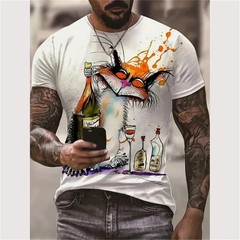 New Summer Men Vintage T-Shirt 3D Printed Funny Graphic Tops Tees Male T shirts
