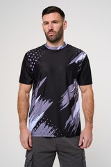 KAM Active Sports Print Crew Neck Tee For Men in Black, 2XL-8XL