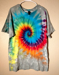 Handmade Spiral Tie Dye Shirt Unisex Men Women Sz L Hippie Cotton Gildan T038