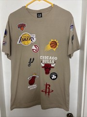 NBA Ultra Game Mens All Over Print Team Logo T-Shirt Tan Khaki Men’s Size L