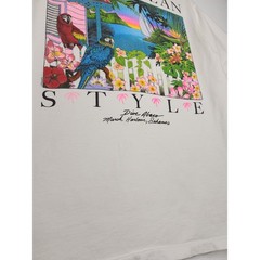 Vintage Caribbean Style Single Stitch All Sport Medium Nature Art Beach Coastal