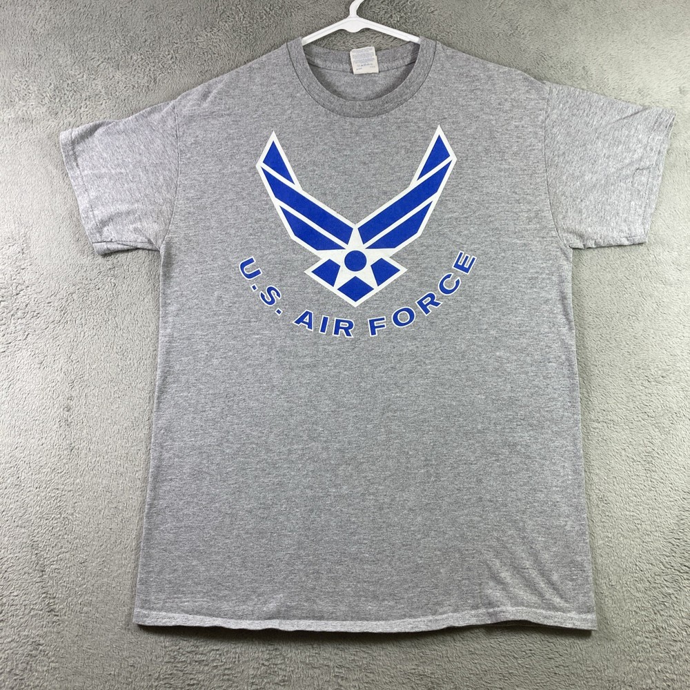 U.S. Air Force Shirt Adult Medium Gray Military Graphic Tee Casual Men