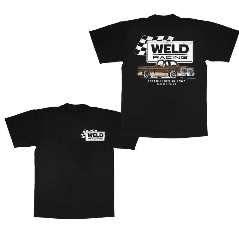 Weld Racing C10 Truck T-Shirt Double Sided Soft Cotton Vintage Mens Gift Tee