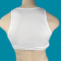Personalizable Custom Embroidery SLUT mens white super short crop rib tank top