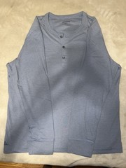 UNTUCKit – Size L – Men’s Pale/Light Blue Long Sleeve Henley T-Shirt