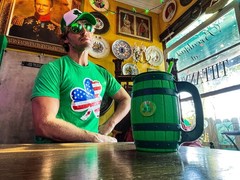 Mens American Flag Shamrock T Shirt Funny Saint Patricks Day Cool St Patty Humor
