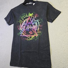 DEF LEPPARD SHIRT Mens Small Black Tie Dye CASUAL METAL Rock Music Concert NWT