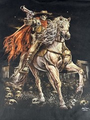 Rock Chang Skeleton Cowboy Horse XL Skulls Goth Shirt