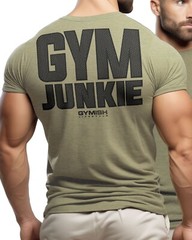 GYMISH Gym Junkie Back Design Workout Gym T-Shirt for Men