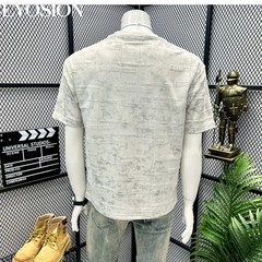 Men Distressed Tie-Dye Short Sleeve T-Shirt Textured Casual Summer Crewneck Tee