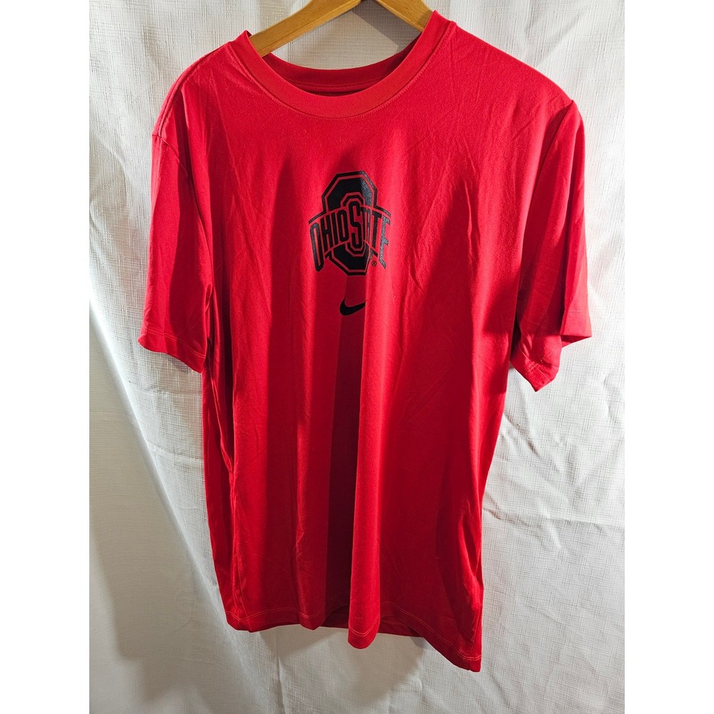 Ohio State Buckeyes Shirt Men Medium Red NCAA Football Dri Fit Tee Nike Athletic