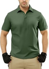 Men’s Tactical Polo T-Shirt Quick Dry Combat Short Sleeve Team Work Casual Shirt