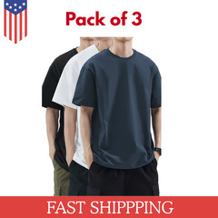 3PCS Casual T-Shirts for Men & Women – Soft, Breathable, Black/White/Gray