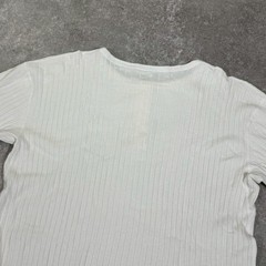 PHIGVEL Japan S/S Ribbed Henley Neck T-Shirt Size 36 White