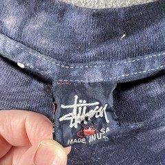 Vintage Stussy Shirt Mens Medium Tie Dye Wolf Nature Tee 90s Single Stitch RARE