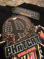 Phat Cat “Racing” size XL Embellished, Embroidered Drop Shoulder T-shirt Black.