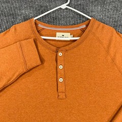 The Normal Brand Henley Shirt Mens 2XL Orange Long Sleeve Casual Comfort