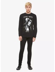 David Bowie Mens Black & White Santa Monica 1972 Long-Sleeve Shirt New 2XL
