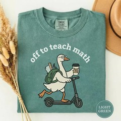 Off To Teach Math Shirt Funny Goose Math Teacher Back To School Graphic Tee