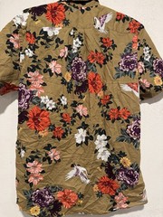 Goodthreads Poplin Multicolor Floral Birds Short Sleeve Shirt Sz M Hawaiian