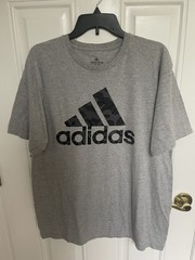 Mens Adidas Tee – XL-TG – Gray With Black – Excellent Condition-The Go-To-Tee