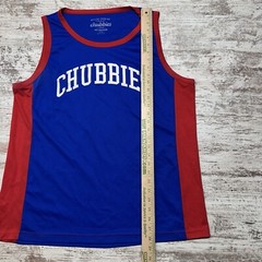 Chubbies Jersey Mens Large Red Blue Sleeveless Tank Top Casual Outdoors