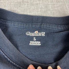 Carhartt Shirt Mens Large Blue Long Sleeve Pocket Workwear Tee Relaxed Fit
