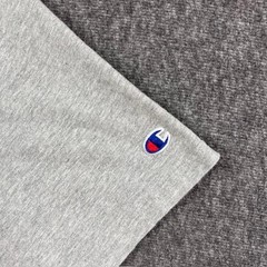 Champion Shirt Mens XL Gray Red Blue Script Logo Graphic Short Sleeve Crew Tee