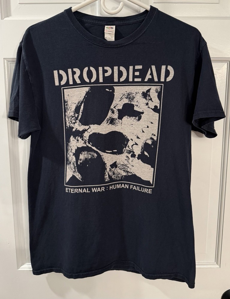 Fruit of the Loom Drop Dead Gorgeous Band Heavy Cotton T-Shirt Navy M