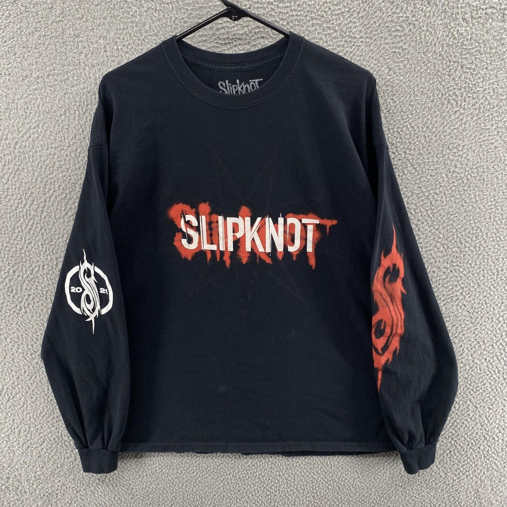 Slipknot Shirt Mens 2XL Black 2021 Tour Long Sleeve Graphic Metal Band Tee