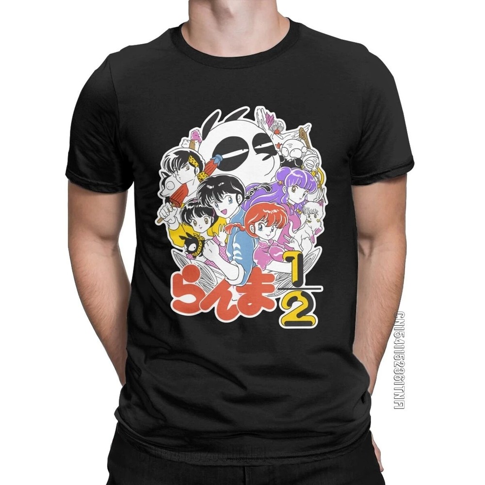 Men Ranma 1/2 Changing Warrior T Shirt Clothes Classic Short