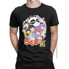 Men Ranma 1/2 Changing Warrior T Shirt Clothes Classic Short