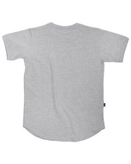 Mens Cotton Crew Neck Athletic Short Sleeve Curved Hem Plain Grey T-Shirt