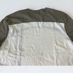 HERMES Short Sleeve Knit Shirt Mens S White Gray 31-5735 Cotton Cashmere Crew