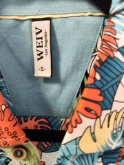 WEIV Men’s Tropical Print Button Down Short Sleeve Front Pocket Shirt WS7050 sm