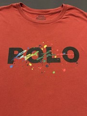 Polo Ralph Lauren Shirt Mens 2XB XXB Red Paint Splash Logo Pony Big & Tall
