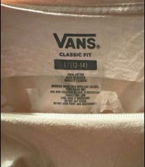 Vans (A) Off the Wall Logo Skateboard T-Shirt L Pastel Pink Grunge Gorpcore EUC